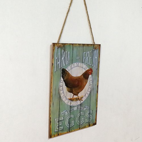 VORCOOL - Placa de madera con huevos frescos, estilo retro, vintage, estilo rústico.