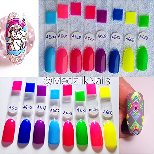 VOXURY Esmaltes Semipermanentes de Pastel, 24 Colores de Neón Esmaltes de Uñas en Gel UV LED para Manicura 7ml