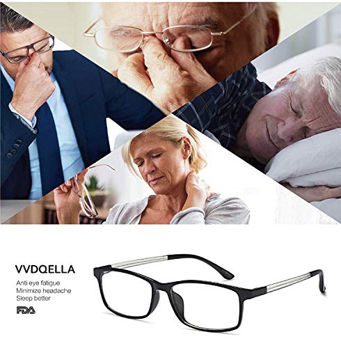 VVDQELLA Gafas Presbicia Hombre/Mujere Montura en TR90 Ultra Ligeras y Sólidas Filtro Luz Azul Contra UV Reading Glasses 2.5 para PC, Phone, TV, iPad