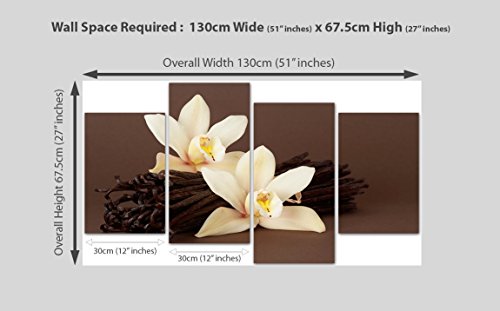 Wallfillers Cuadros en Lienzo Grande Floral Flor Orquídea Marrón Set de Imágenes XL 4121