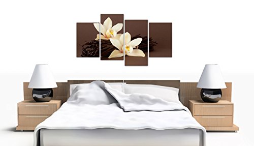 Wallfillers Cuadros en Lienzo Grande Floral Flor Orquídea Marrón Set de Imágenes XL 4121