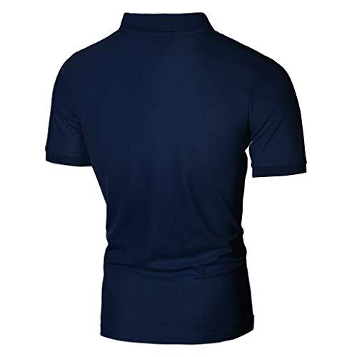 waotier Camiseta De Manga Corta De Hombre Camiseta con Cremallera Y Bolsillo con Cremallera para Hombre Ropa Moderno