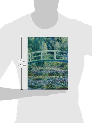 Water lilies and Japanese bridge, Claude Monet. Graph paper journal: 150 pages,  8.5 x 11 inches (21.59 x 27.94 centimeters), diary, composition book. Laminated.