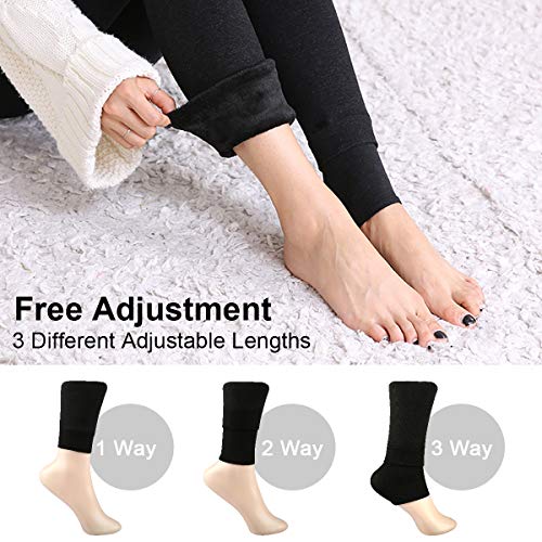 Weeygo 2 Pares Leggings para Mujer, Cálidas de Invierno Pantalones de Talle, Elásticos Cintura Alta Forrado de Terciopelo Grueso Calientes Bragas, Leggings Térmicos Medias para Niña