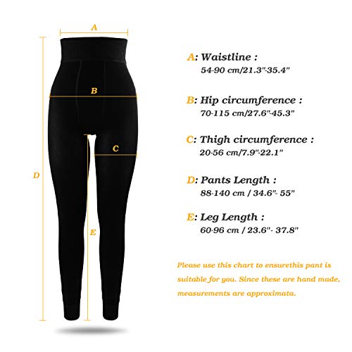 Weeygo 2 Pares Leggings para Mujer, Cálidas de Invierno Pantalones de Talle, Elásticos Cintura Alta Forrado de Terciopelo Grueso Calientes Bragas, Leggings Térmicos Medias para Niña