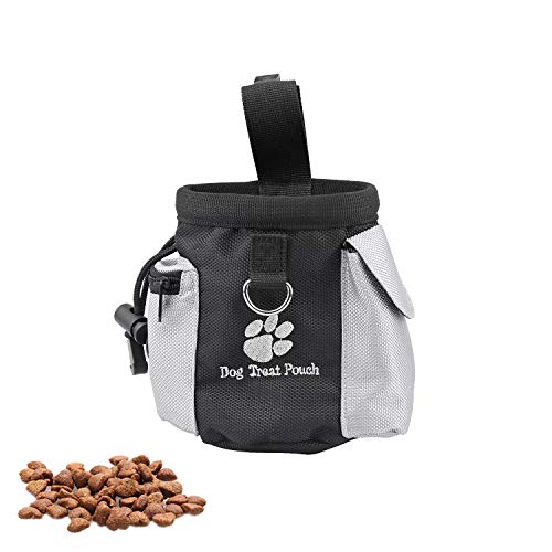 WEKON Bolso de Entrenamiento de Perro, Bolso de Adiestramiento de Perro, Bolso Premios de Perro, Bolso de Cintura Tratamiento de Perro Impermeable Antirasguños con Cordón y Bolsillo 12.5*8*12.5cm L