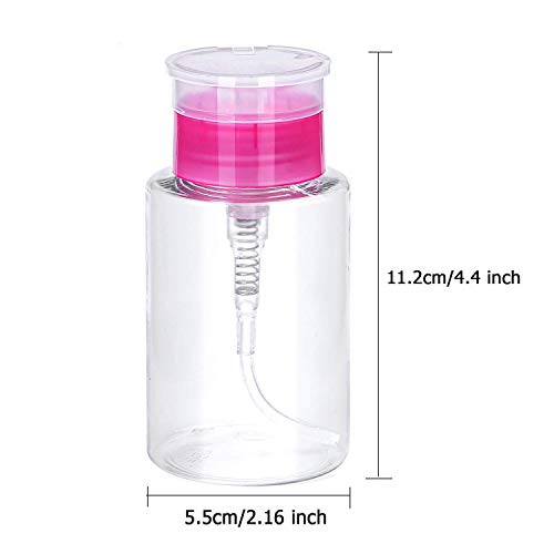 WenderGo quitaesmalte, dispensador de bomba, envase de botella de limpiador de empuje para esmalte de uñas y desmaquillante [juego de herramientas para uñas] [2 piezas 180 ml]