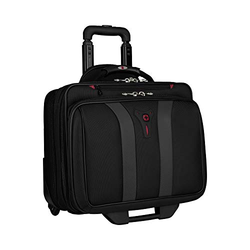 Wenger 600659 GRANADA 17" Estuche para portátil con ruedas, Compartimento acolchado para el portátil con compartimento nocturno en Negro {24 Litros}