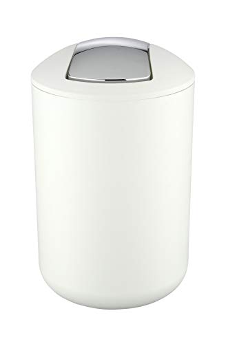 Wenko Brasil Cubo con Tapa 6.5 L, Elastómero Termoplástico (TPE), Blanco, 19.5x19.5x31 cm