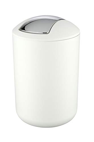 Wenko Brasil Cubo con Tapa 6.5 L, Elastómero Termoplástico (TPE), Blanco, 19.5x19.5x31 cm