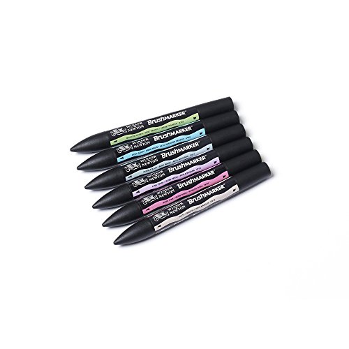 Winsor & Newton BrushMarkers - Pack de 6 rotuladores, tonos pasteles