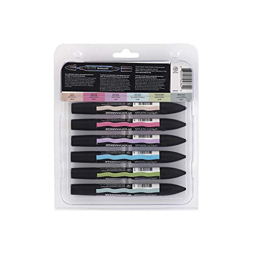 Winsor & Newton BrushMarkers - Pack de 6 rotuladores, tonos pasteles