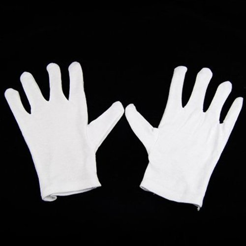 WMA - Juego de Guantes de Tela (12 Unidades, 100% algodón), Color Blanco