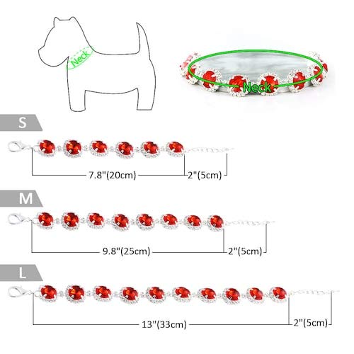 WZhen Joyería De Moda Perro Cristal Collar Rhinestone Collar Elegante Bling Brillante Mascota Accesorios De Boda para Cachorro - Azul S