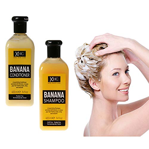 XHC Cuidado del cabello Banana Champú y Acondicionador 400ml