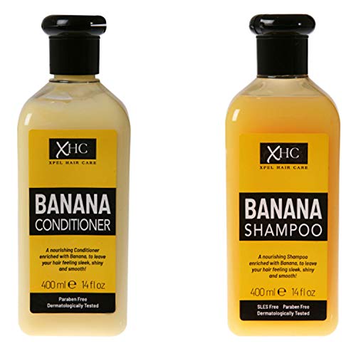 XHC Cuidado del cabello Banana Champú y Acondicionador 400ml