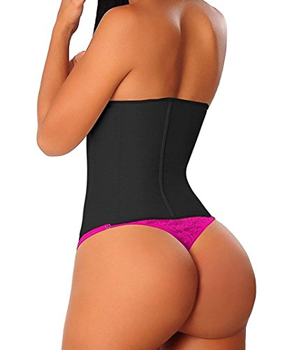 YIANNA Fajas Reductoras Adelgazantes Mujer Largo Torso Waist Trainer Trimmer Faja Reductora Cintura Postparto Colombiana Negro, 110288 Size M