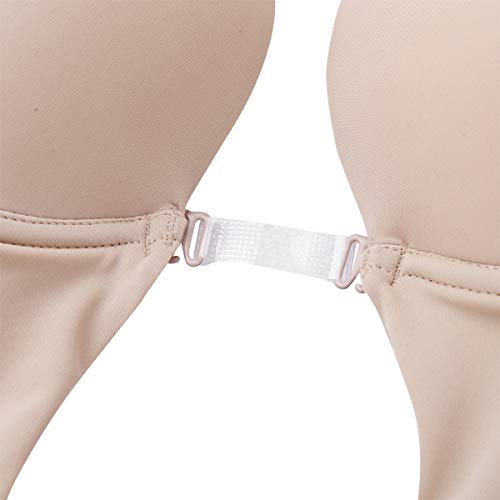 YiZYiF Sujetador Básico Body sin Espalda Mujer Sujetador Invisible Body Espalda al Aire Sostén Escote Profundo Lencería para Vestido Boda Fiesta Ceremonia Beige A 36C,36D,38B