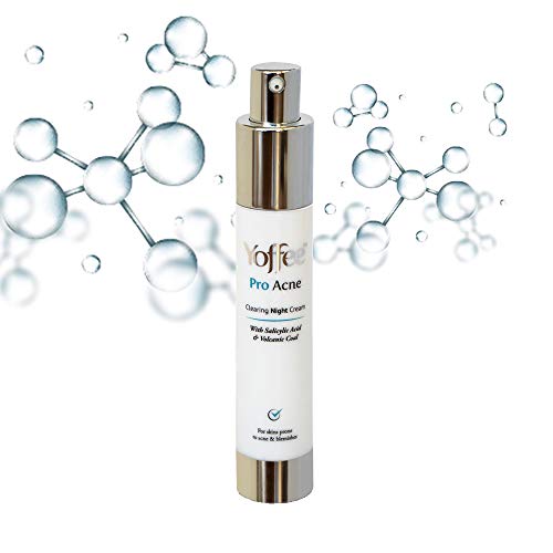 Yoffee - Pro Acne - Tratamiento Nocturno para el Acné con Ácido Salicílico y Carbón Volcánico, Previene y Elimina las Imperfecciones causadas por el Acné✔Libre de Parabenos y Sulfatos✔Vegano✔30ml