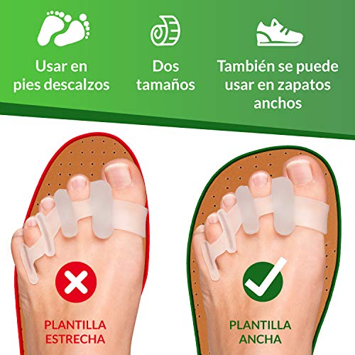 YOGAMEDIC Hallux Valgus Corrector [4x] - Separador silicon de dedos - Super suave, cómodo y duradero - BPA Free - Talla universal