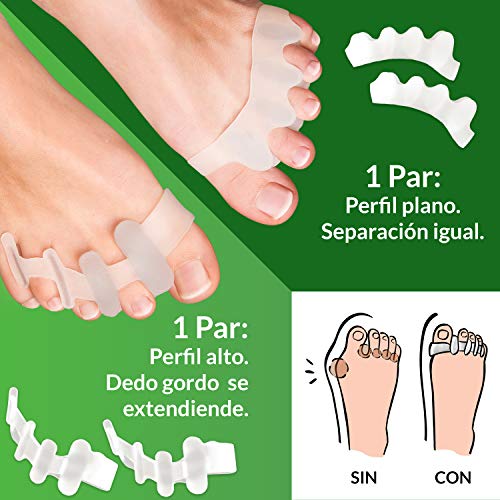 YOGAMEDIC Hallux Valgus Corrector [4x] - Separador silicon de dedos - Super suave, cómodo y duradero - BPA Free - Talla universal