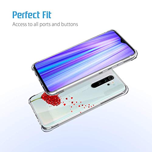 Young & Ming Funda para Xiaomi Redmi Note 8 Pro, (3 Pack) Transparente TPU Silicona Carcasa Delgado Antigolpes Resistente, Amor