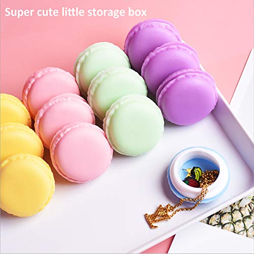 YUIP Caja de Almacenamiento Portátil Macaroon Mini Cajas de Almacenamiento Macaroon Caja de Almacenamiento de Collar Creativo Caja de Almacenamiento con Forma de Macarrón 6 Colores Aleatorios