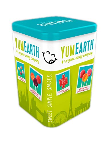 YumEarth Lata surtido de 50 piruletas ecológicas de 8 sabores Edición limitada 2020