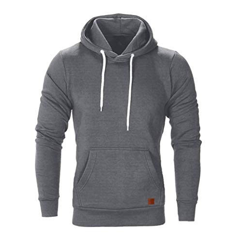 Yvelands ¡Oferta Sudaderas con Capucha para Hombre Cosy Sport Outwear Sudadera con Cremallera Completa Ecosmart Hoodie Casual Sweatshirt Top Blouse ¡Caliente!(Gris Oscuro,L)