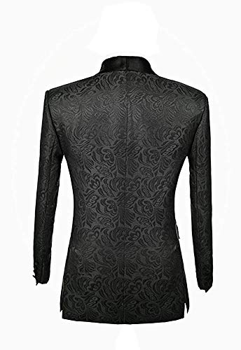 YZHEN Hombre Traje Jacquard Chal Solapa Dos Piezas Conjunto Smoking de la Boda