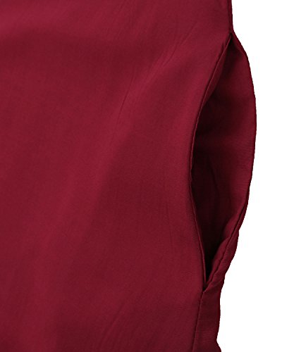 ZANZEA - Vestido largo de verano para mujer con cuello en V, estilo bohemio, sin espalda, estilo sexy A-claret 52