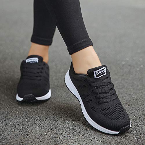 Zapatillas de Deporte Respirable para Correr Deportes Zapatos Running Cojines de Aire Calzado Mecedora Net para Estudiante Volar Zapatos Deportivas de Mujer Gimnasia Ligero Sneakers Atletismo riou