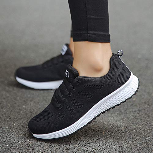 Zapatillas de Deporte Respirable para Correr Deportes Zapatos Running Cojines de Aire Calzado Mecedora Net para Estudiante Volar Zapatos Deportivas de Mujer Gimnasia Ligero Sneakers Atletismo riou