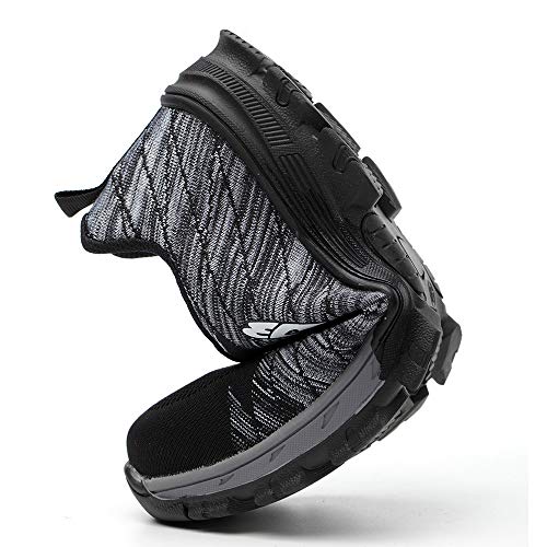 Zapatos de Seguridad para Hombres Zapatos de Acero con Punta de Seguridad,Zapatillas Deportivas Ligeras e Industriales Transpirables, Gris 41