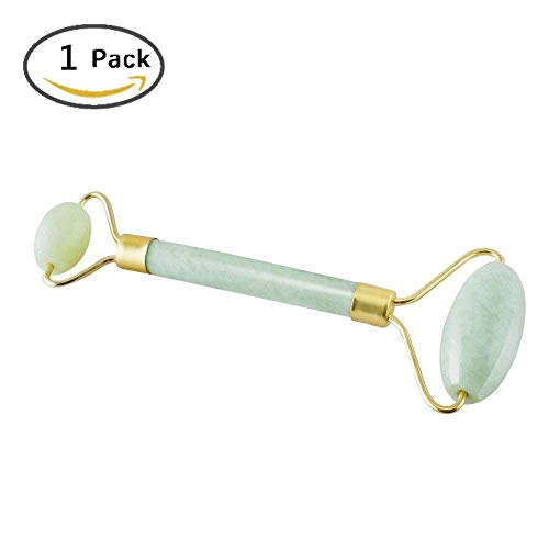 Zeagro Jade Roller Massager Slimming Tool Facial Face Massage, 100% Hecho a Mano Natural Premium Jade Stone Rollers, Double Smooth Rollers - Perseverancia