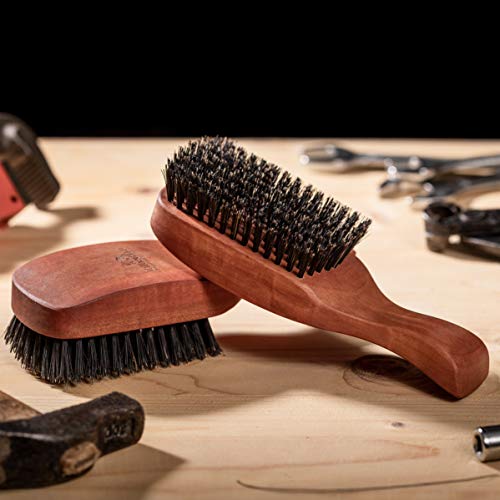 ZilberHaar Major - Cepillo de pelo y barba para hombre - cerdas suaves de jabalí - Masajea y exfolia la piel y el cuero cabelludo - Accesorio ideal para aseo masculino - Fabricado en Alemania