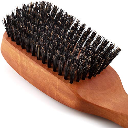 ZilberHaar Major - Hair & Beard Brush - Natural Boar Bristles and Pear Wood - All Beard and Hair Types - Best for Medium to Thick, Long Beards - A Must-Have Grooming Tool for Men who Like it Big