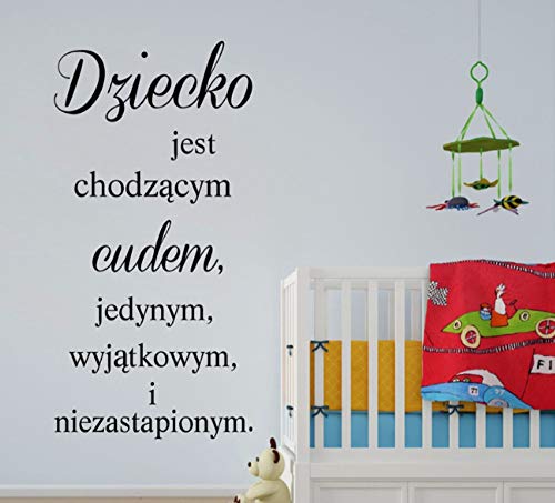 Zjxxm Polonia Baby Room Wall Art Mural Stickers, Polskie Child Is Walking Miracle Cita Tatuajes De Pared De Vinilo Art Room Decoration 80 * 40 Cm