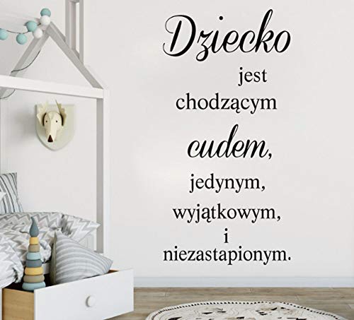 Zjxxm Polonia Baby Room Wall Art Mural Stickers, Polskie Child Is Walking Miracle Cita Tatuajes De Pared De Vinilo Art Room Decoration 80 * 40 Cm