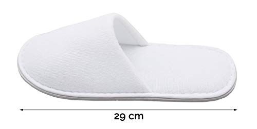 ZOLLNER 10 Pares de Zapatillas de Viaje, Blancas, de Rizo, Talla única