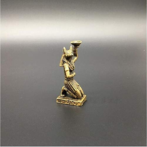 ZSHENG Latón Cobre Estatua Colección China Tallada Anubis, encabezados-Dog Un Antiguo Egipto Estatuas Hombre Incienso Insertar Exquisita pequeños