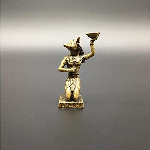 ZSHENG Latón Cobre Estatua Colección China Tallada Anubis, encabezados-Dog Un Antiguo Egipto Estatuas Hombre Incienso Insertar Exquisita pequeños