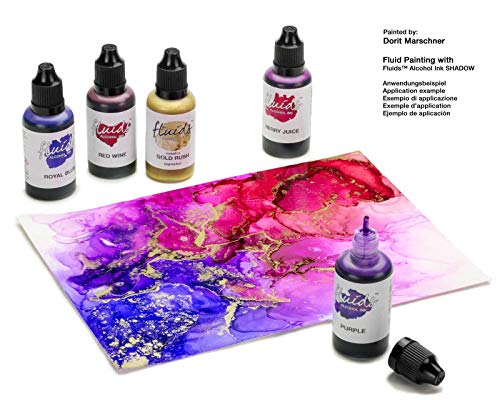 100 ml Fluids Alcohol Ink GOLD RUSH, Tinta al alcohol para Fluid Art y Resin Art, oro metálico