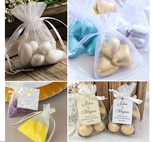 100 Piezas Bolsas de Organza de Regalo para Favores de Fiesta de Boda y Envoltura de Joyas