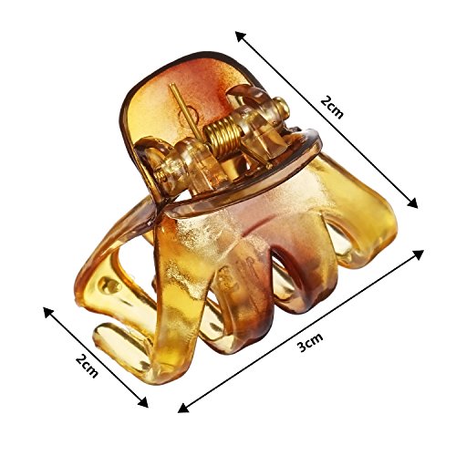 24 Piezas 3 cm Mini Grip Clip de Pulpo Pinza de Pelo de Araña (Marrón)