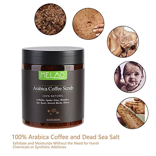 250 g de exfoliante de café exfoliante corporal 100% natural hidratante reduce la piel muerta