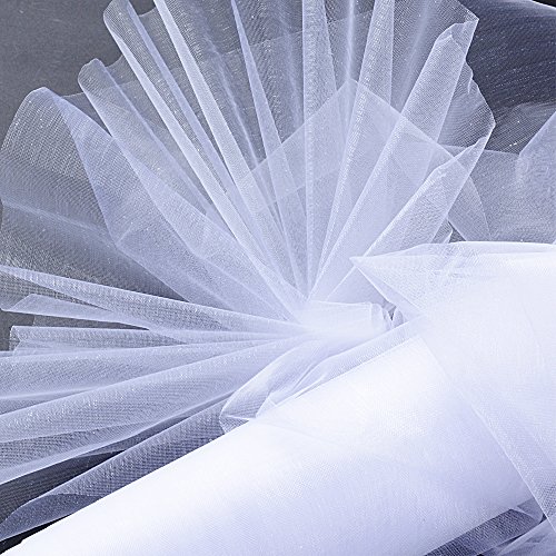 26m*29cm Rollo Organza Tul Cinta Blanca para Decoración Boda Fiesta Cumpleaños Lazos Silla Falda Vestido Camino Mesa Coser Bolsas Regalo