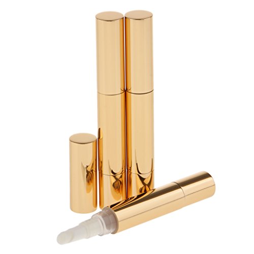 3 Piezas De Bálsamo Labial Vacío Punta De Pincel Twist Pen Eyelash Growth Oil Liquid Tube 5ml - Oro