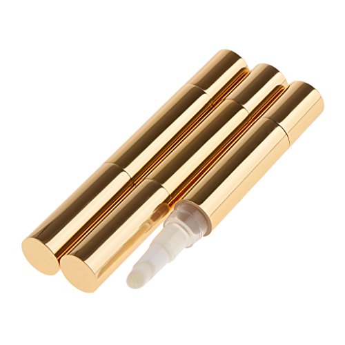 3 Piezas De Bálsamo Labial Vacío Punta De Pincel Twist Pen Eyelash Growth Oil Liquid Tube 5ml - Oro