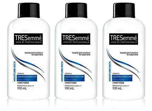 3 x tresemme Moisture Rich lujoso Acondicionador Cabello Seco 100 ml Tamaño De Viaje